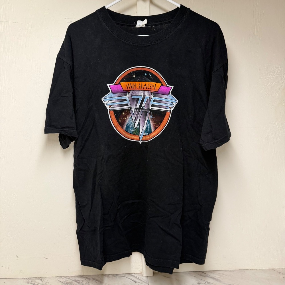 Van Halen Graphic T-Shirt Mens XL Black Short Sleeve Anvil Cotton Rock Band Tee